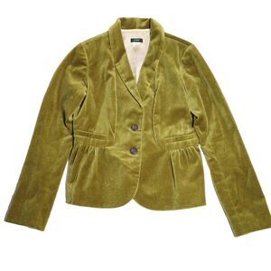 J Crew Blazer Womens 2 Jacket Green Velvet Event Holiday Unique Academia Retro